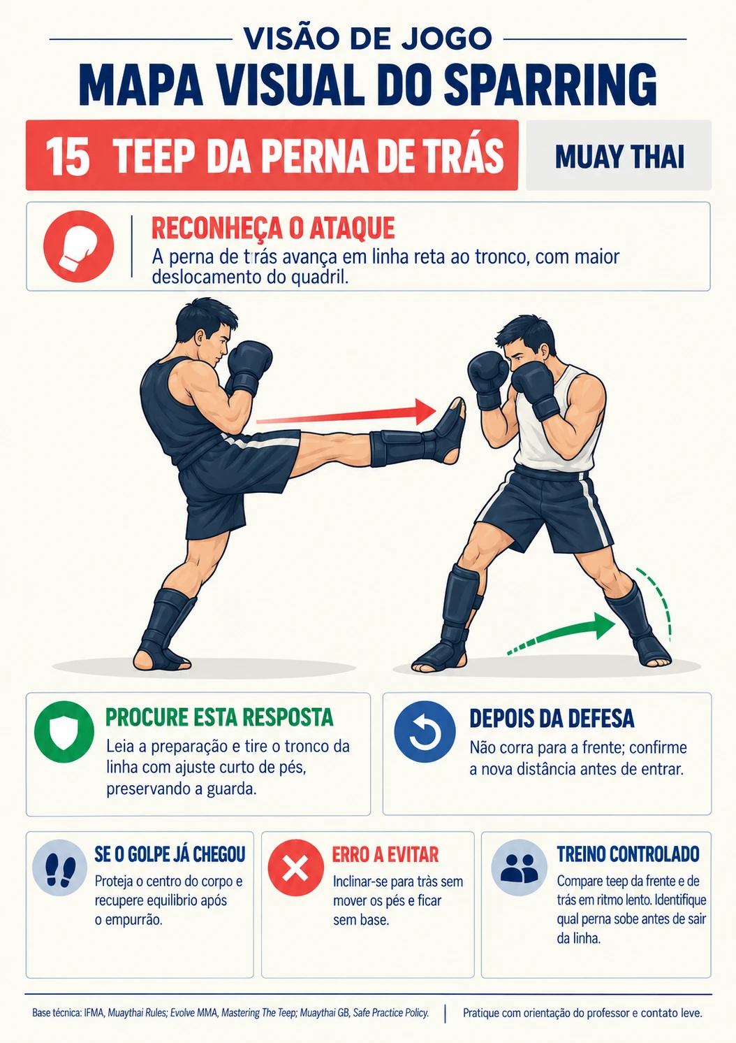 Mapa 15 — Teep da perna de trás: ataque e possíveis respostas